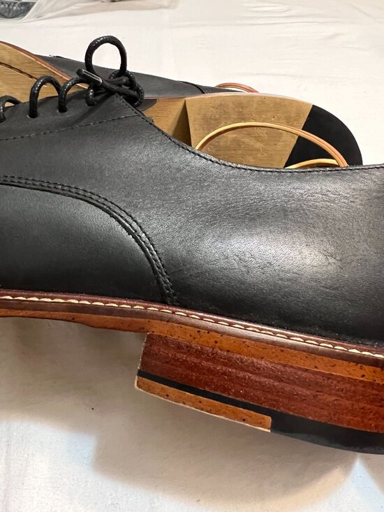 Aston Grey Mens 11 Black Leather Derby Dress Shoes Plain Toe Lace Up main image 9